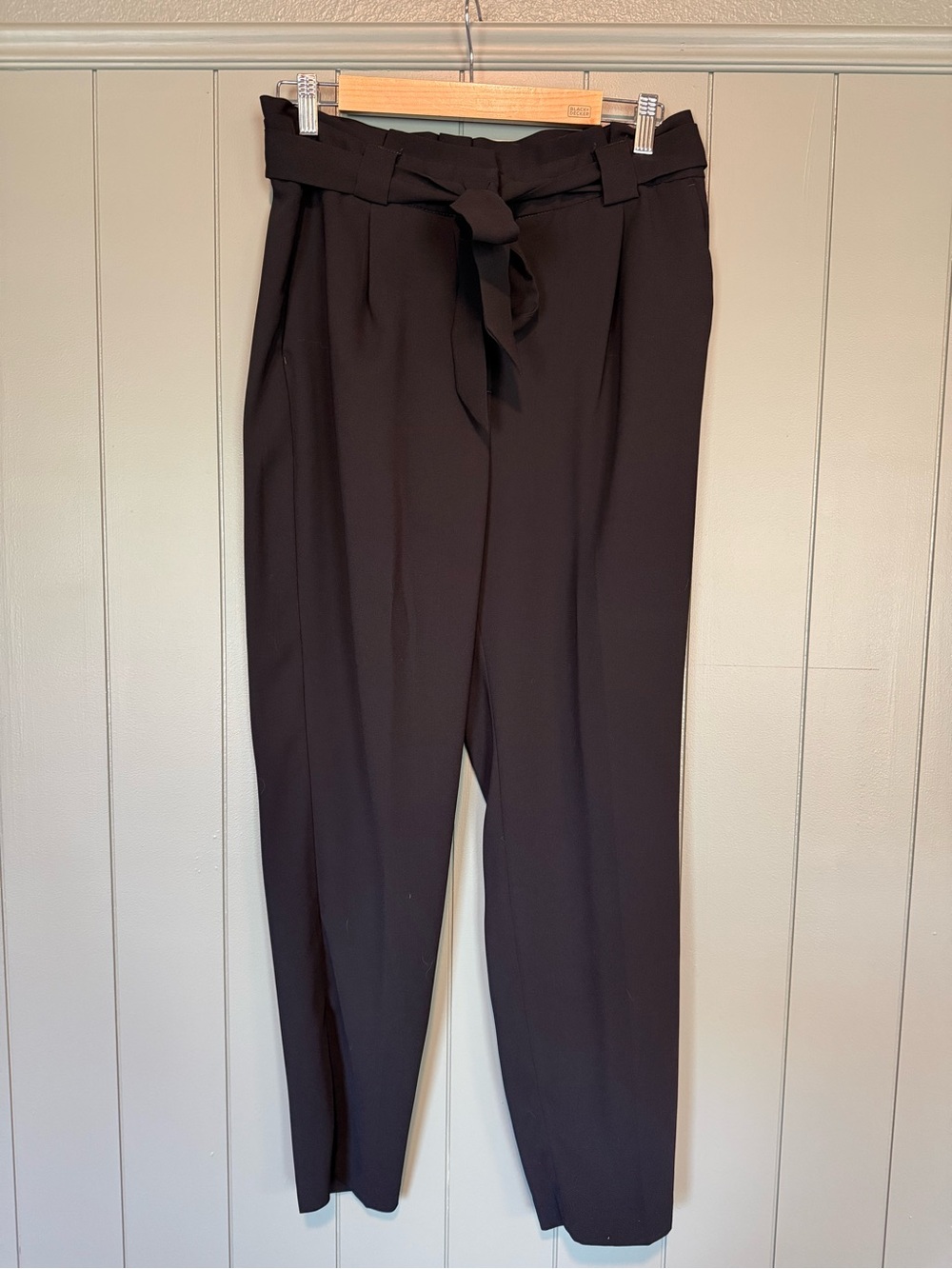 Express Black Paperbag Waist Tie Ankle Pants